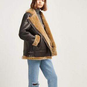 FRENCH CONNECTION NIGHT TOSCANA SHEARLING JACKET